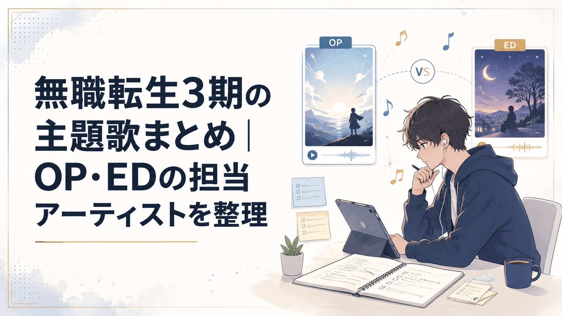 無職転生3期のOPとEDを聴き比べながら主題歌情報を整理する読者