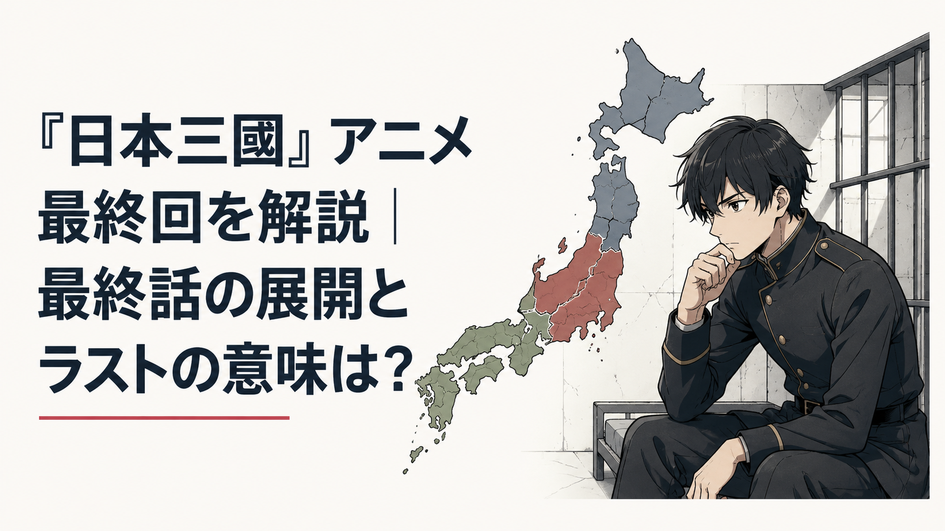 獄中で静かに闘志を燃やす若き軍師と、崩壊後の日本を示す地図